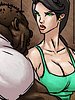 He is wearing an old worn out white t-shirt and baggy jeans - The produce man by Illustrated interracial